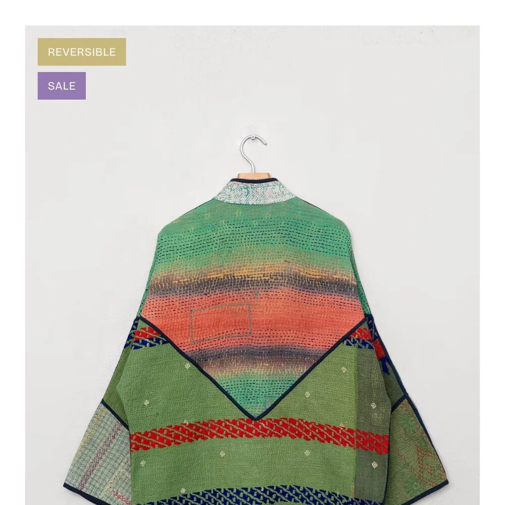 Namai Ladhiya Quilted Patchwork Kantha Jacket - Picture 2 of 10